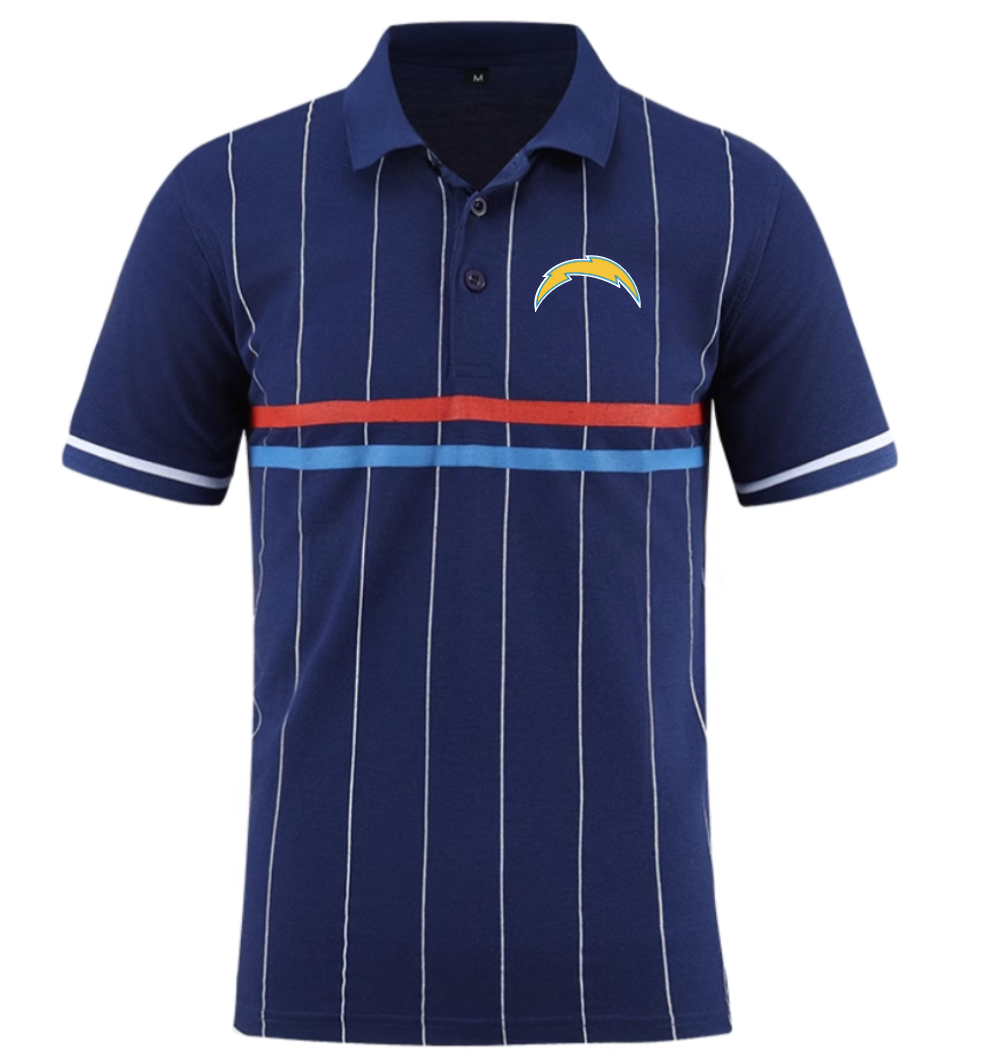 Los Angeles Chargers blue Men 2025 NFL polo T shirt->nfl t-shirts->Sports Accessory